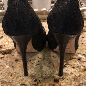 Jimmy Choo Shoes - Jimmy Choo 37 glitter heels black open toe Jimmy Choo Shoes - Jimmy Choo 37 glitter heels black open toe